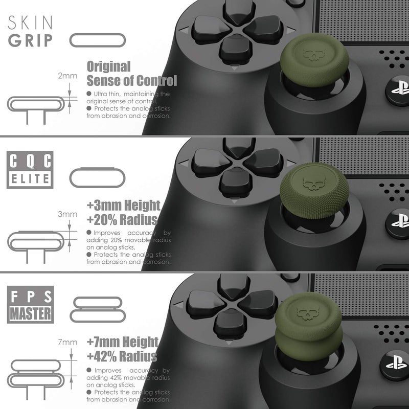 Skull & Co. Skin, CQC and FPS Thumb Grip Set Joystick Cap Analog Stick Cap for Nintendo Switch Pro Controller & PS4 / Slim/Pro Controller- Galactic Purple, 3Pairs(6pcs) - Image 4